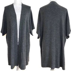 Eileen Fisher gray long open front cardigan